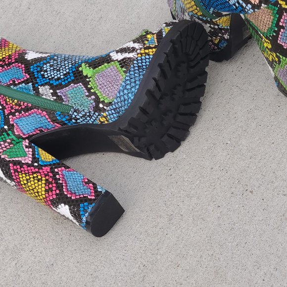 Multi-colored Peep Toe Boot - Picture 9 of 15